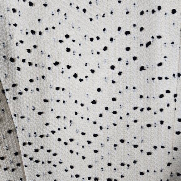 VTG Dana Buchman Wool Blend Jacket sz 14 Ivory Black Zip Up Front Made in Italy - Picture 15 of 15